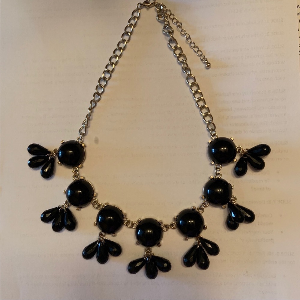 Glossy Black‎ Bauble Statement Necklace